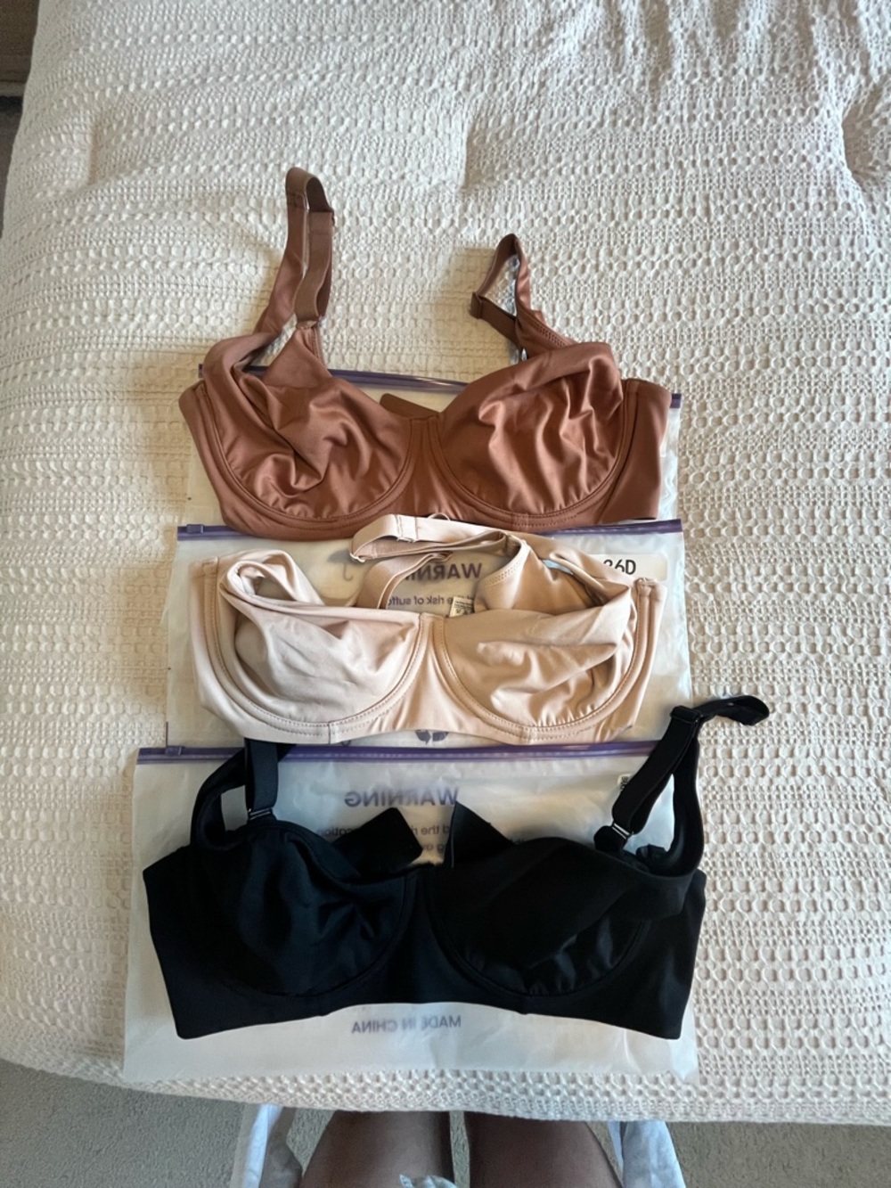 Everyday Underwire Balconette  Bra - Black, Cream, and Brown